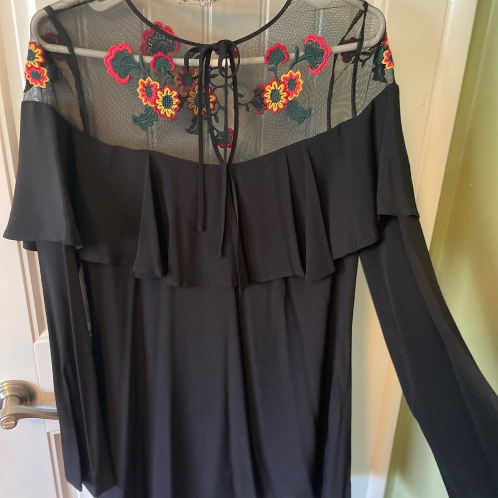 For Love And Lemons Elenora Mini Black Floral Dress